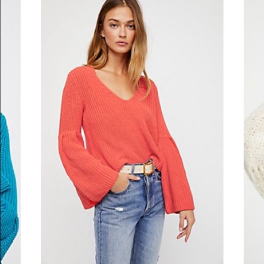 Free People Sweater Tangerine (Very Wide Sleeves)